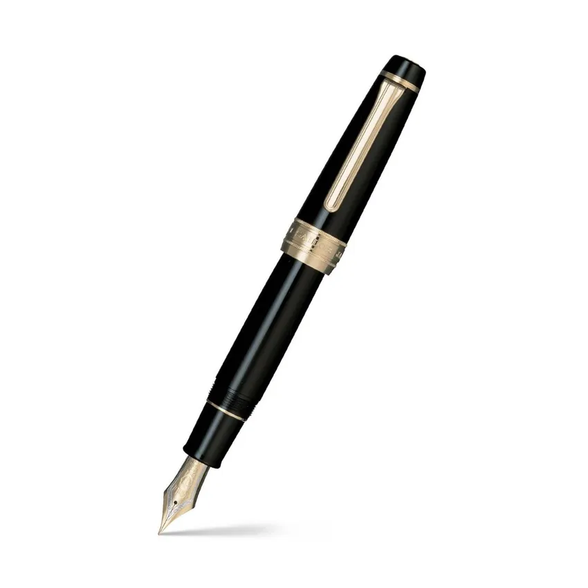 Sailor Professional Gear 'King of Pens' Fountain Pen (21K Broad) Black with Gold Trims