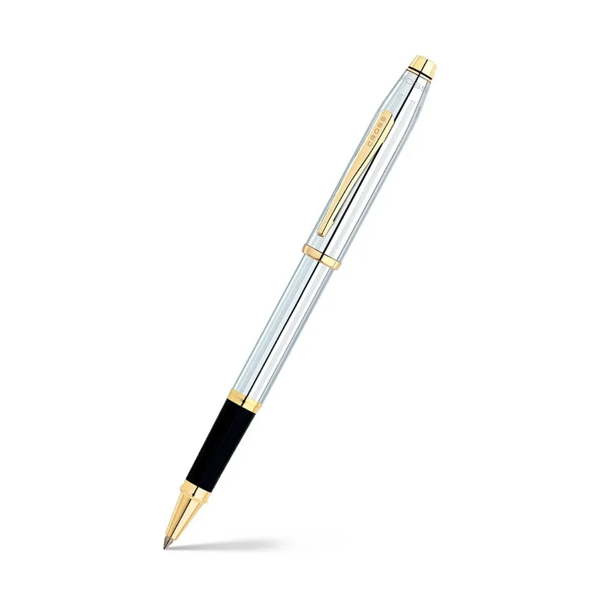 Cross 3304 Century II Medalist Rollerball Pen Chrome with Gold Trims