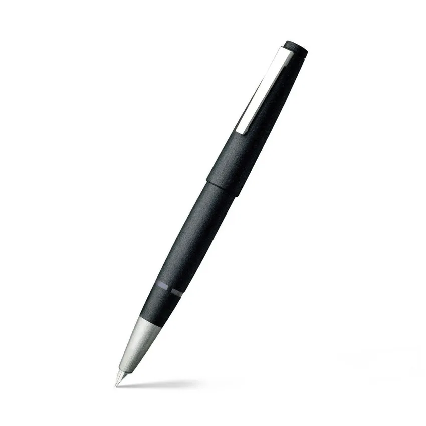 Lamy 2000-01 Fountain Pen Broad Black With Matte Stainless Steel Trim