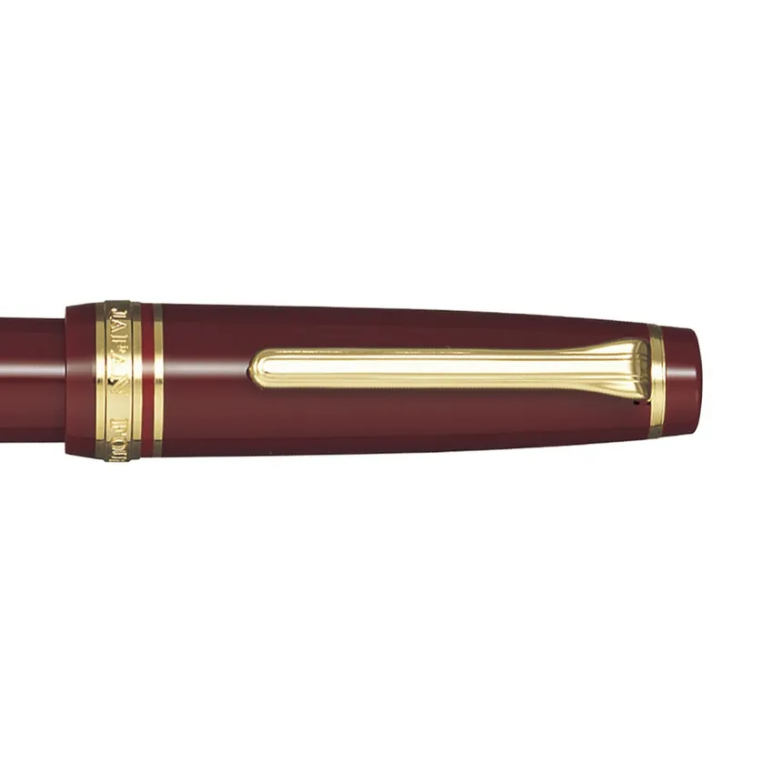 Sailor Professional Gear Realo Fountain Pen (21K Music) Maroon with Gold Trims