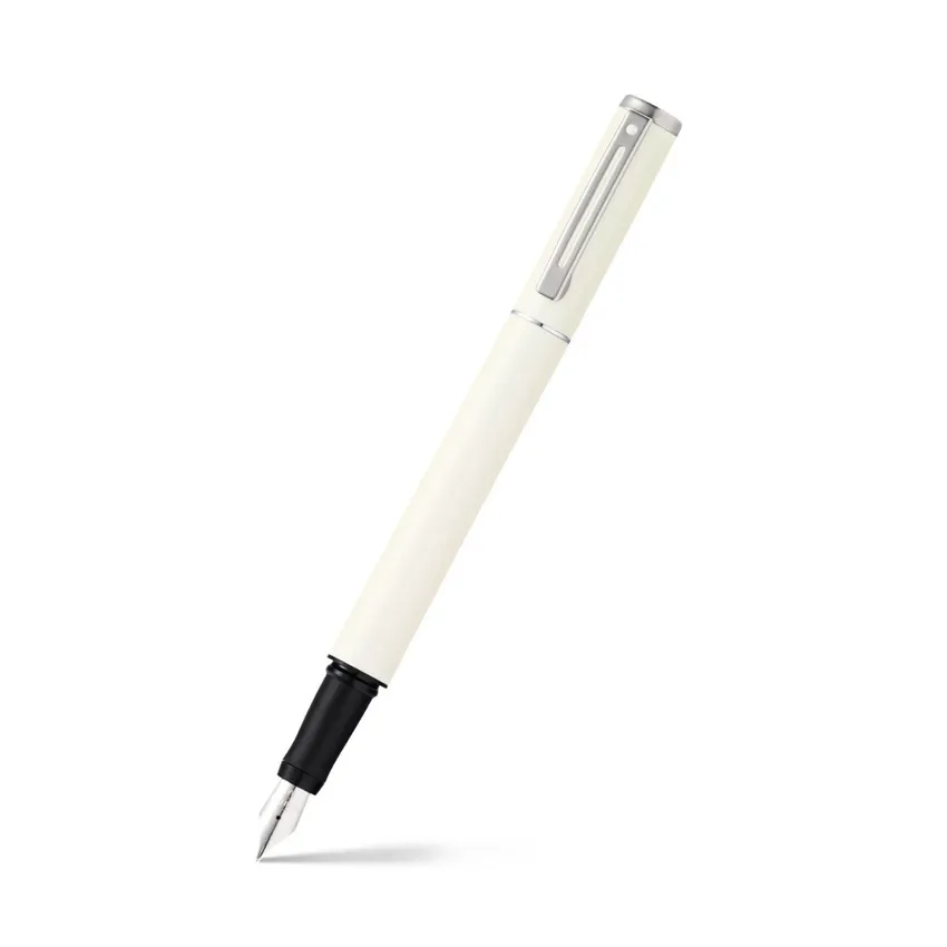 Sheaffer 9206 Pop Fountain Pen (Medium) White with Chrome-Plated Trim