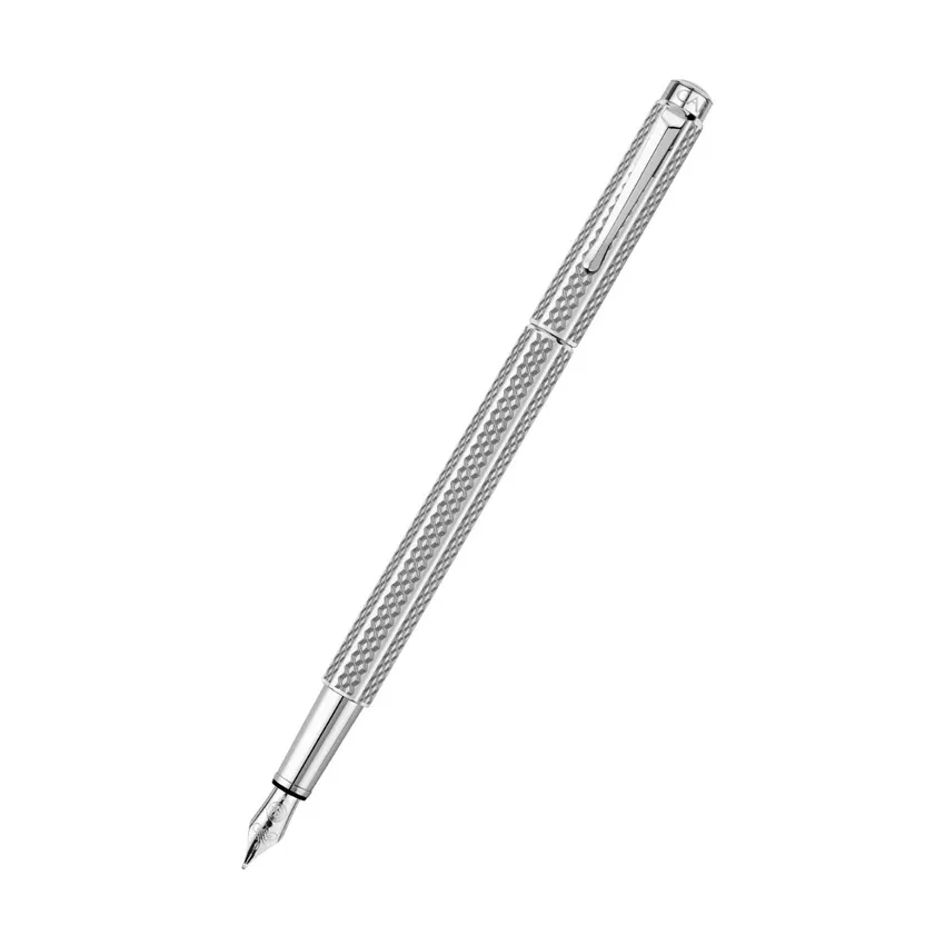 Caran d'Ache Ecridor Cubrik Silver-Plated Rhodium-Coated Fountain Pen