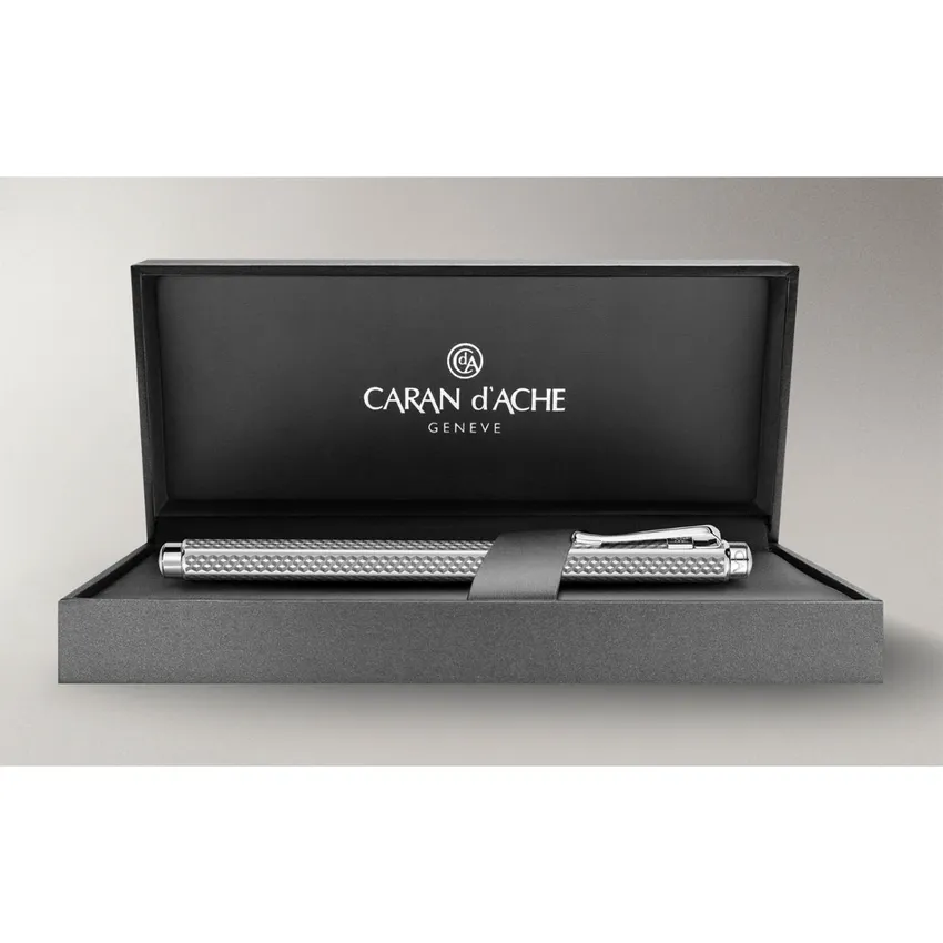 Caran d'Ache Ecridor Cubrik Silver-Plated Rhodium-Coated Fountain Pen