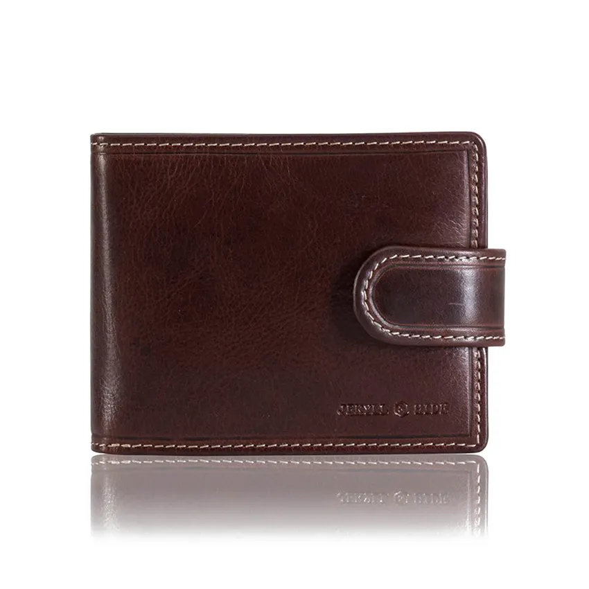 Jekyll & Hide 2791OXCO Oxford Bifold Wallet With Coin And Tab Closure - Coffee