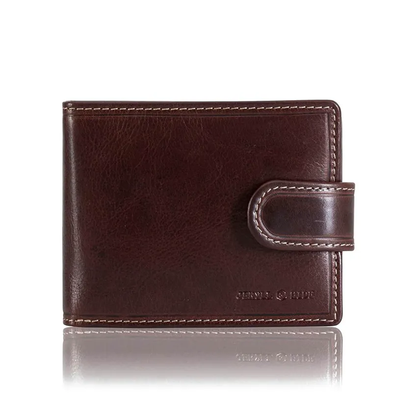 Jekyll & Hide 2791OXCO Oxford Bifold Wallet With Coin And Tab Closure - Coffee