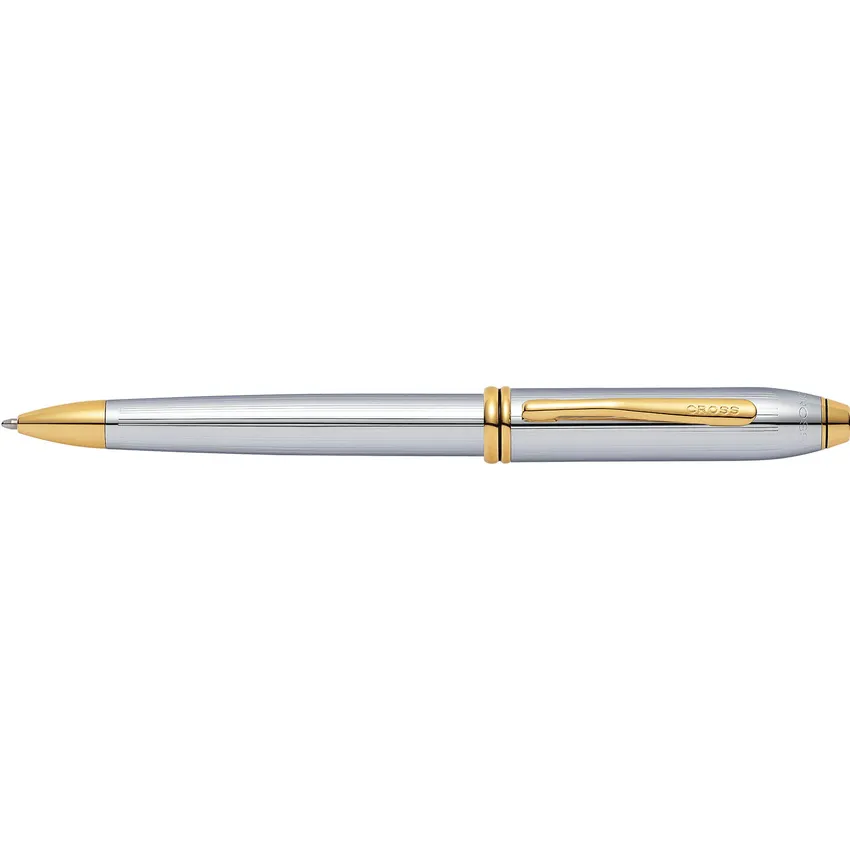 Cross 502TW Townsend Medalist Ballpoint Pen Chrome with Gold Trims