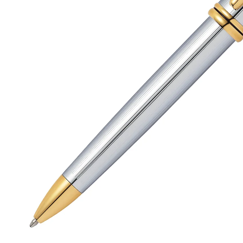 Cross 502TW Townsend Medalist Ballpoint Pen Chrome with Gold Trims