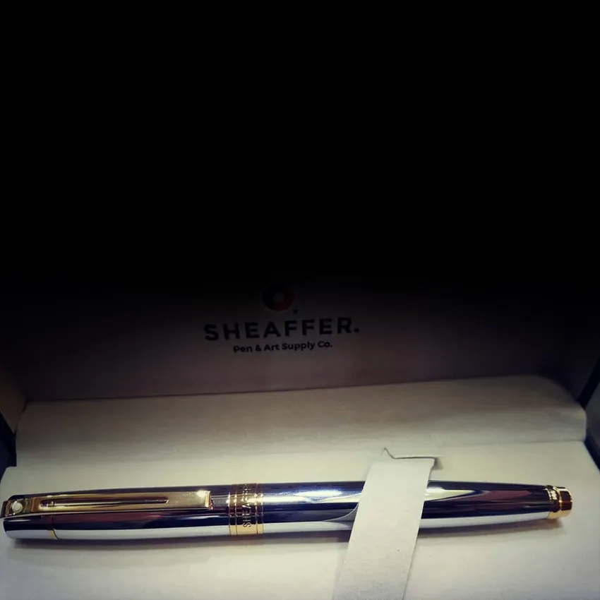 Sheaffer Gift 300 Rollerball Pen Bright Chrome with Gold Tone Trim
