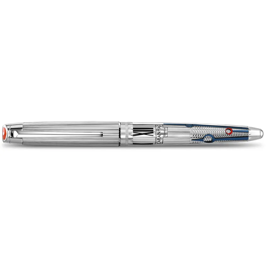 Caran d'Ache Limited Edition 1010 Timekeeper Fountain Pen (18K Medium) - Silver With Silver Trims