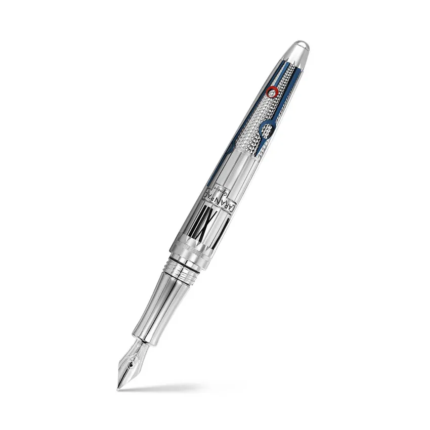 Caran d'Ache Limited Edition 1010 Timekeeper Fountain Pen (18K Medium) - Silver With Silver Trims