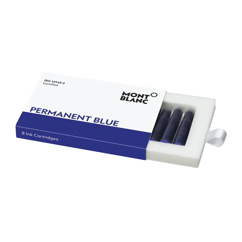 Montblanc 107758 Ink Cartridge (8 Cartridges/Pack) Permanent Blue