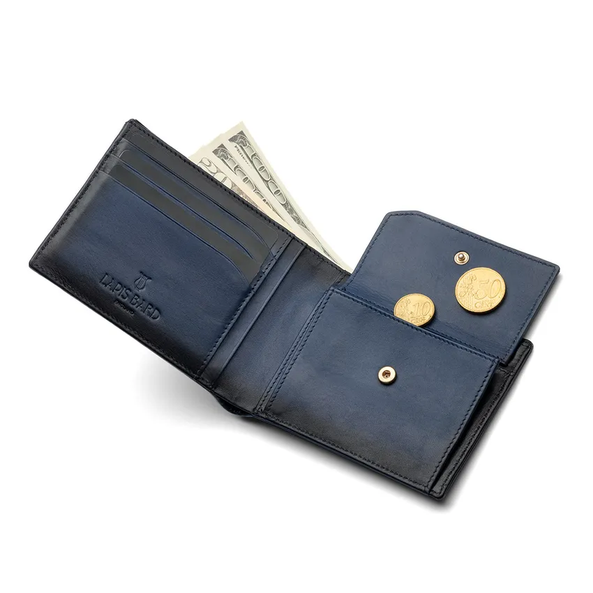 Lapis Bard Ducorium Bi-fold Wallet with Coin Pocket Blue