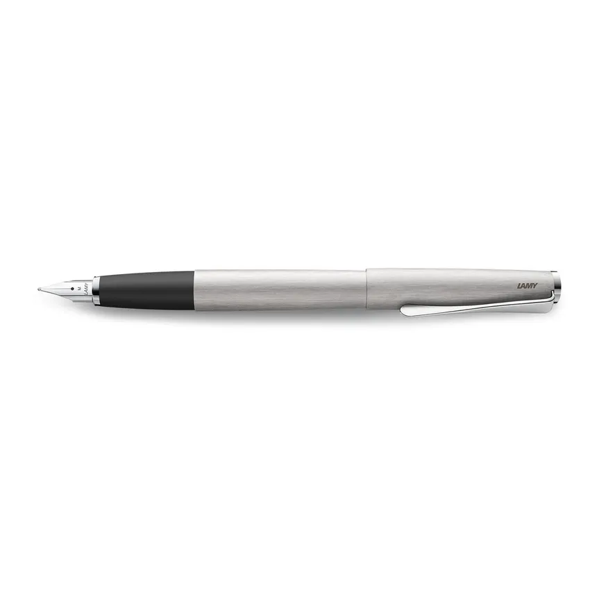 Lamy 065 Studio Fountain Pen Extra Fine Brushed Steel With Chrome Clip