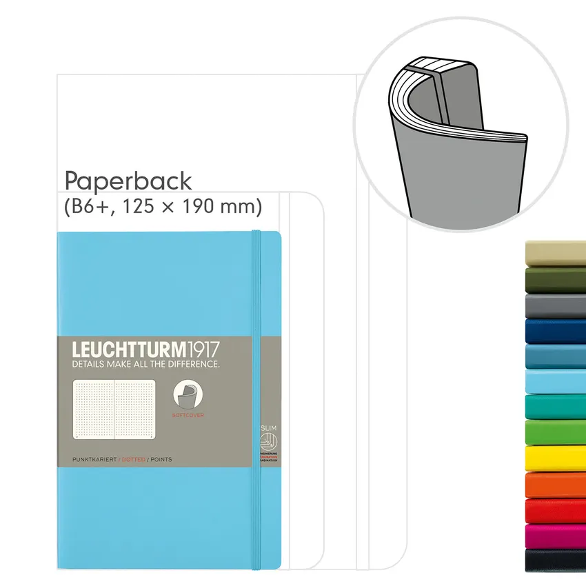 Leuchtturm1917 Paperback B6+ Size Soft Cover Notebook (Ruled) Fresh Green