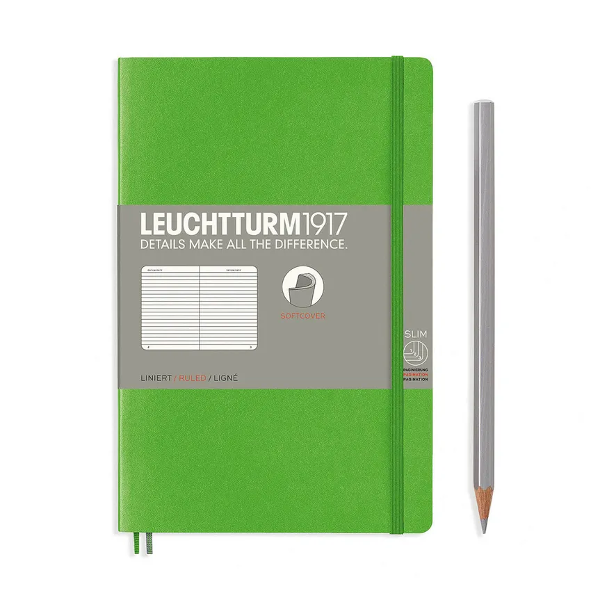Leuchtturm1917 Paperback B6+ Size Soft Cover Notebook (Ruled) Fresh Green