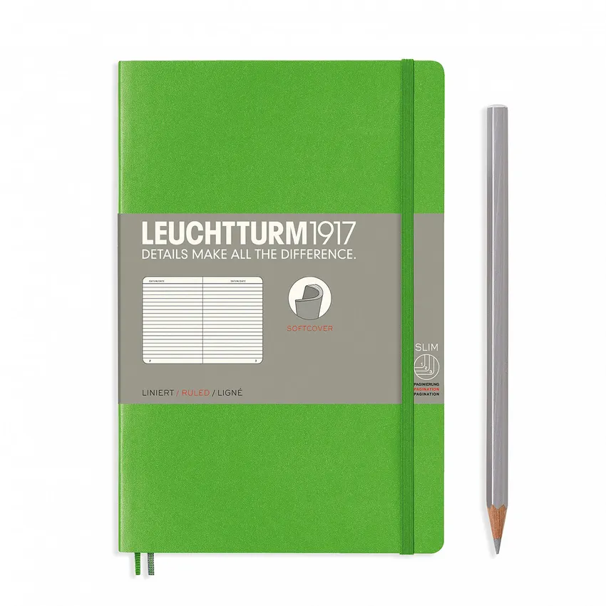 Leuchtturm1917 Paperback B6+ Size Soft Cover Notebook (Ruled) Fresh Green
