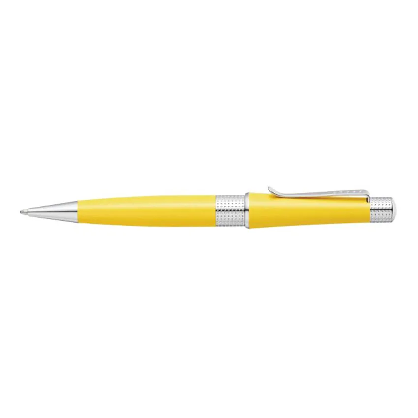 Cross AT0492-20 Beverly Pearlescent Lacquer Ballpoint Pen Sunrise Yellow with Chrome Trims
