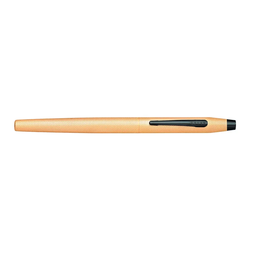 Cross AT0086-123MF Classic Century Fountain Pen Medium Brushed Rose Gold with Black Trims