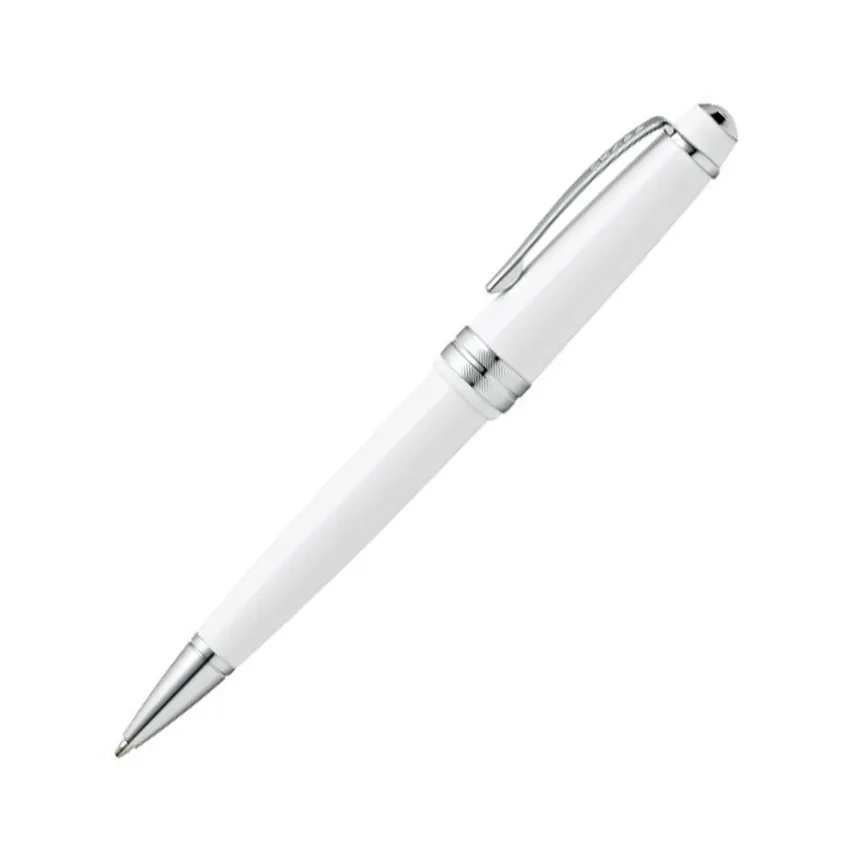 Cross AT0742-2 Bailey Light Ballpoint Pen White with Chrome Trims