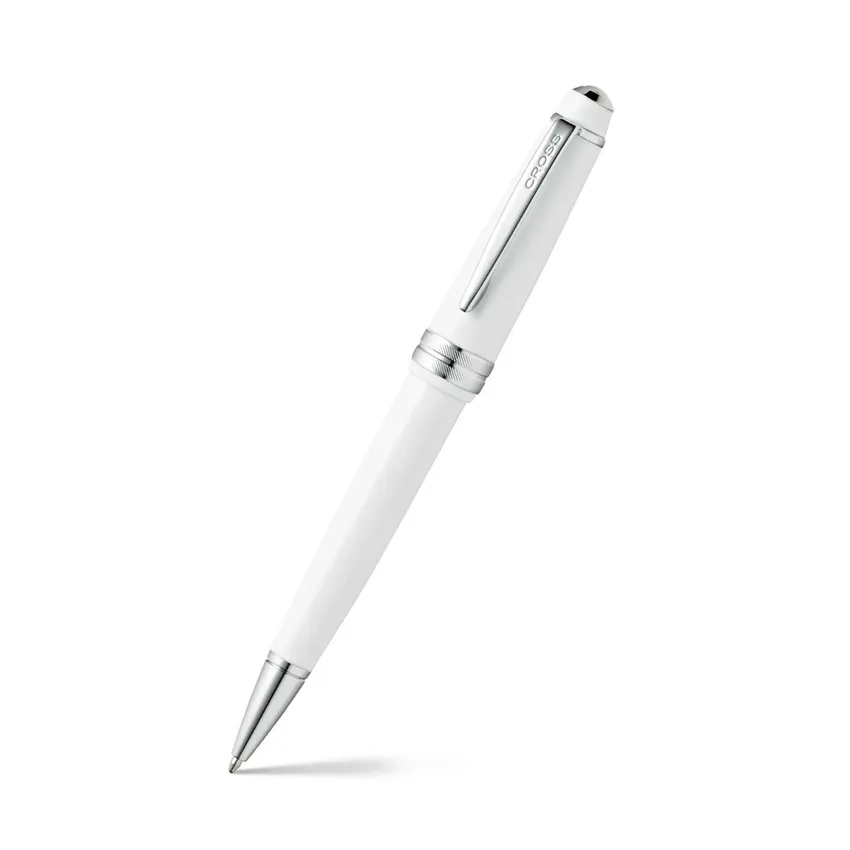 Cross AT0742-2 Bailey Light Ballpoint Pen White with Chrome Trims