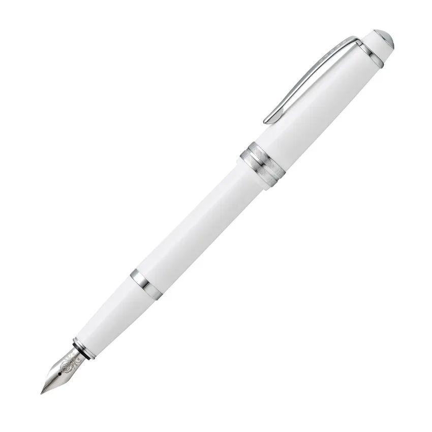 Cross AT0746-2MS Bailey Light Fountain Pen Medium White with Chrome Trims