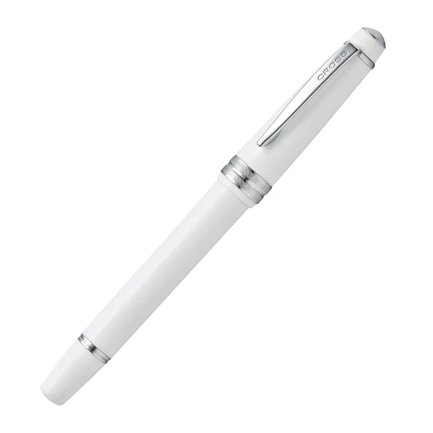 Cross AT0746-2MS Bailey Light Fountain Pen Medium White with Chrome Trims