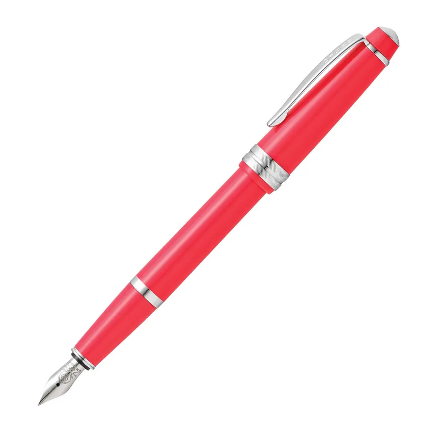 Cross AT0746-5MS Bailey Light Fountain Pen Medium Coral with Chrome Trims