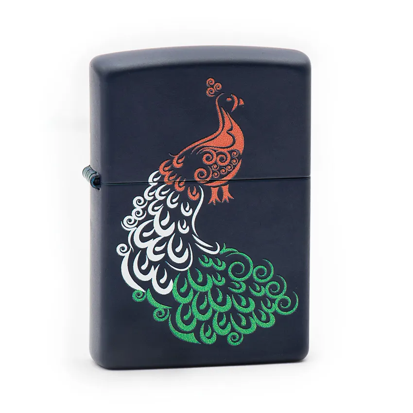 Zippo Lighter Peacock Design Blue