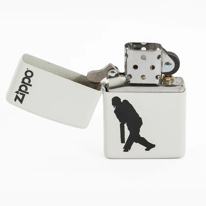 Zippo Lighter Cricket Design White