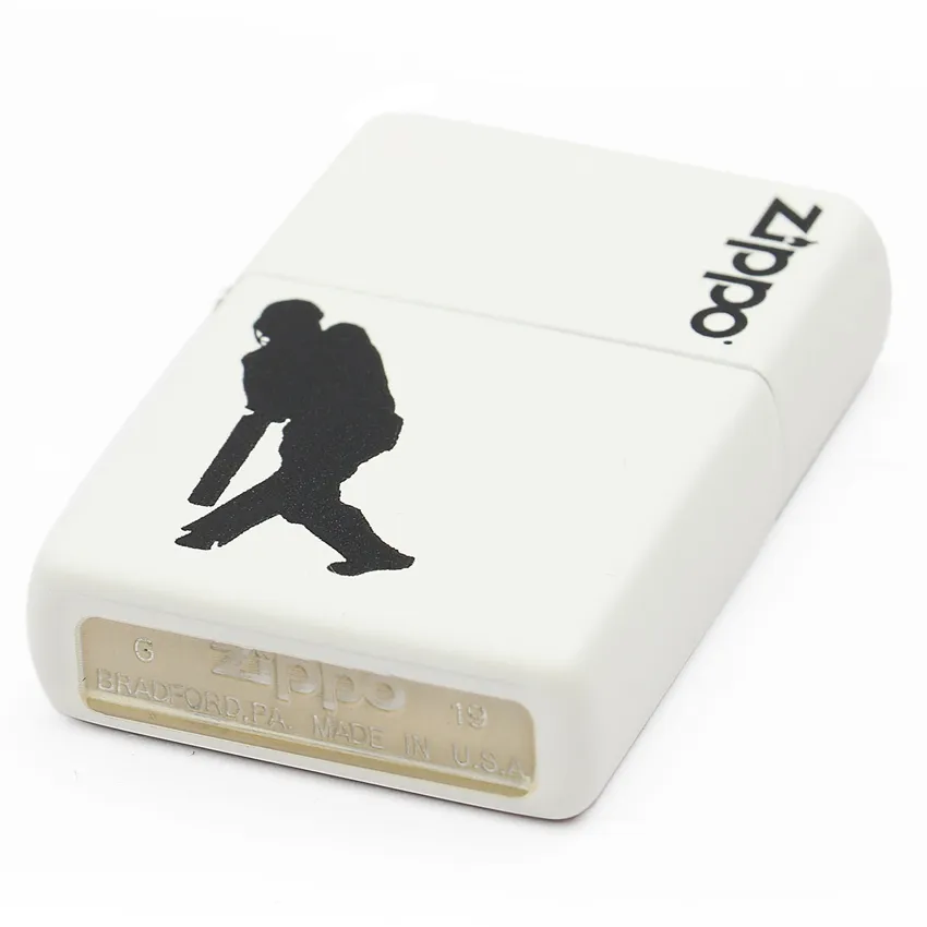 Zippo Lighter Cricket Design White