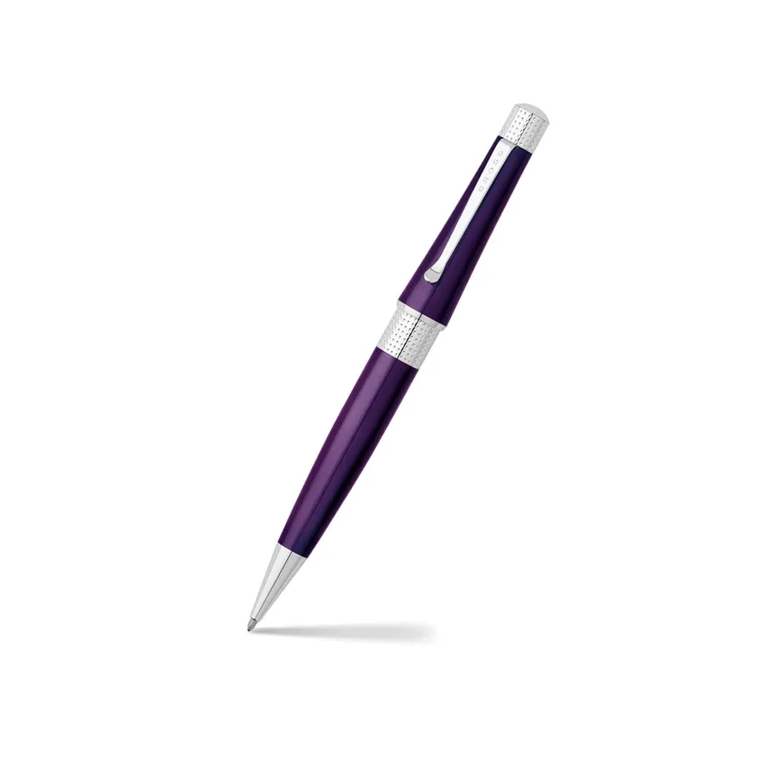 Cross Beverly Ballpoint Pen Deep Purple With Chrome Trims
