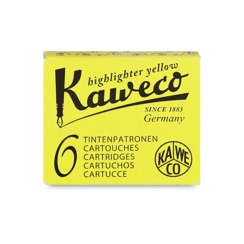 Kaweco 10001220 Ink Cartridge Pack of 6 Highlighter Yellow