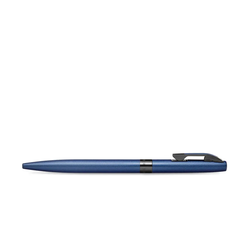 Sheaffer 9108 Reminder Lacquer Ballpoint Pen Matte Blue with Polished Black PVD Trim