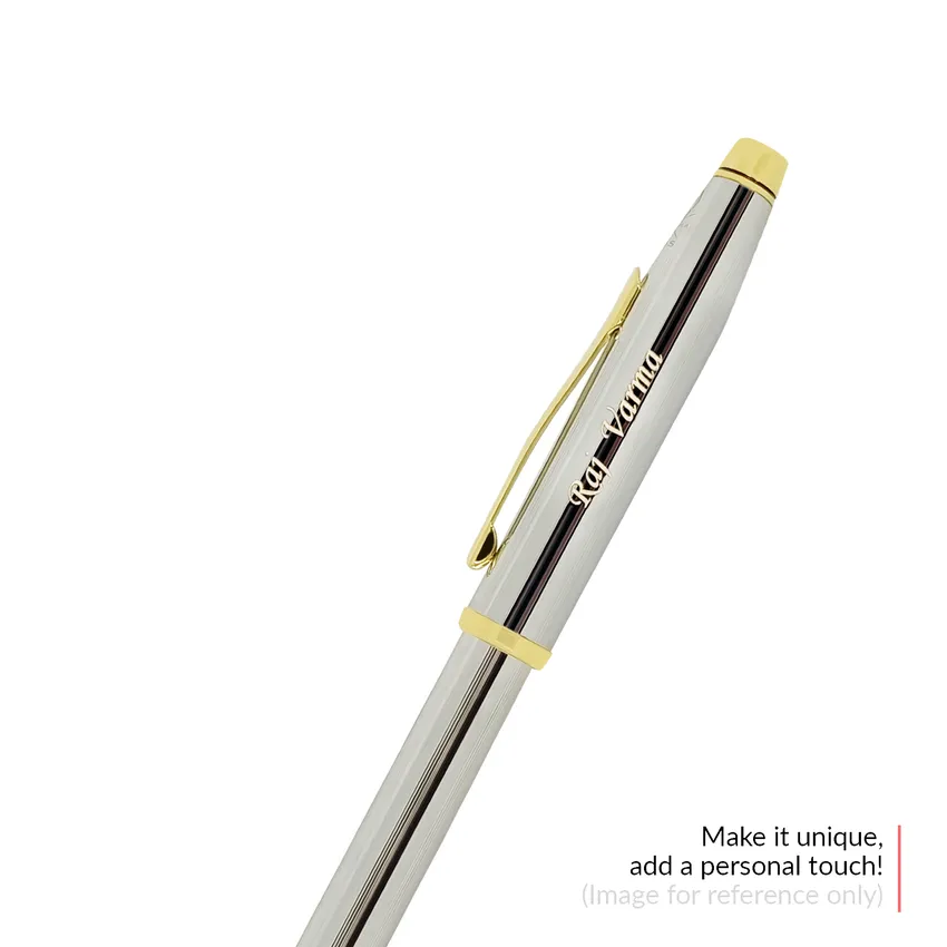 Cross 3302WG Century II Medalist Ballpoint Pen Chrome with Gold Trims