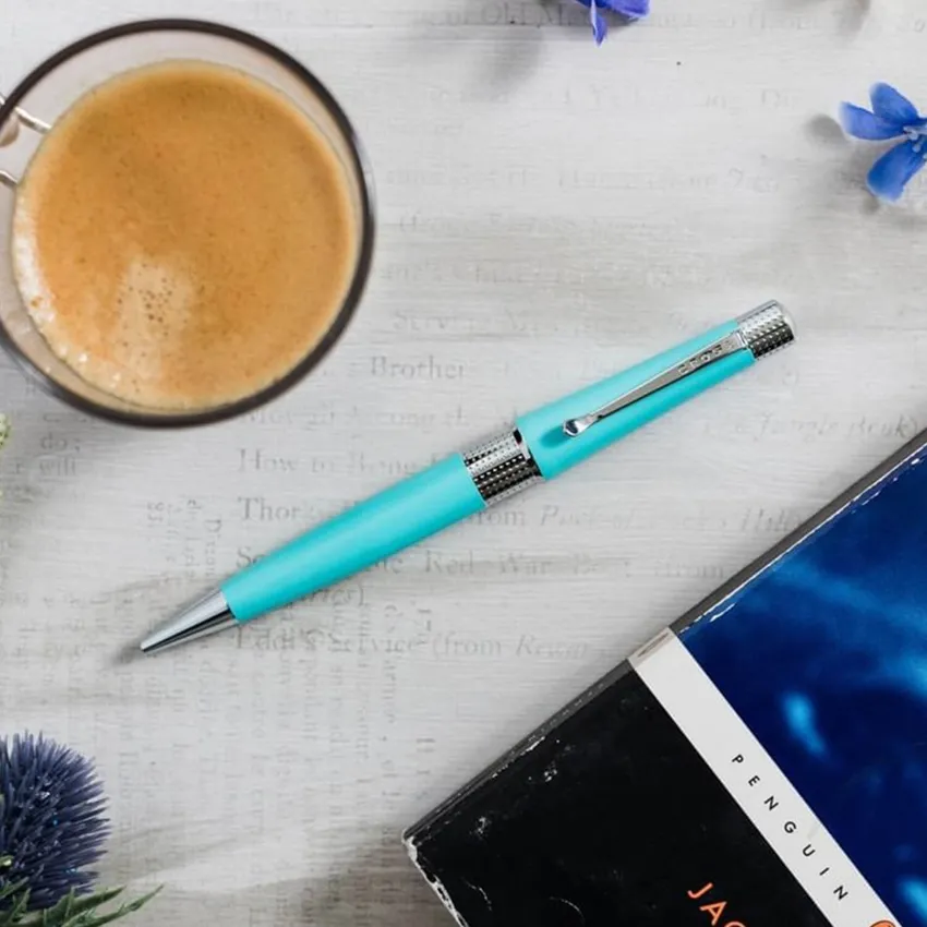 Cross AT0492-18 Beverly Pearlescent Lacquer Ballpoint Pen Sea Foam with Chrome Trims