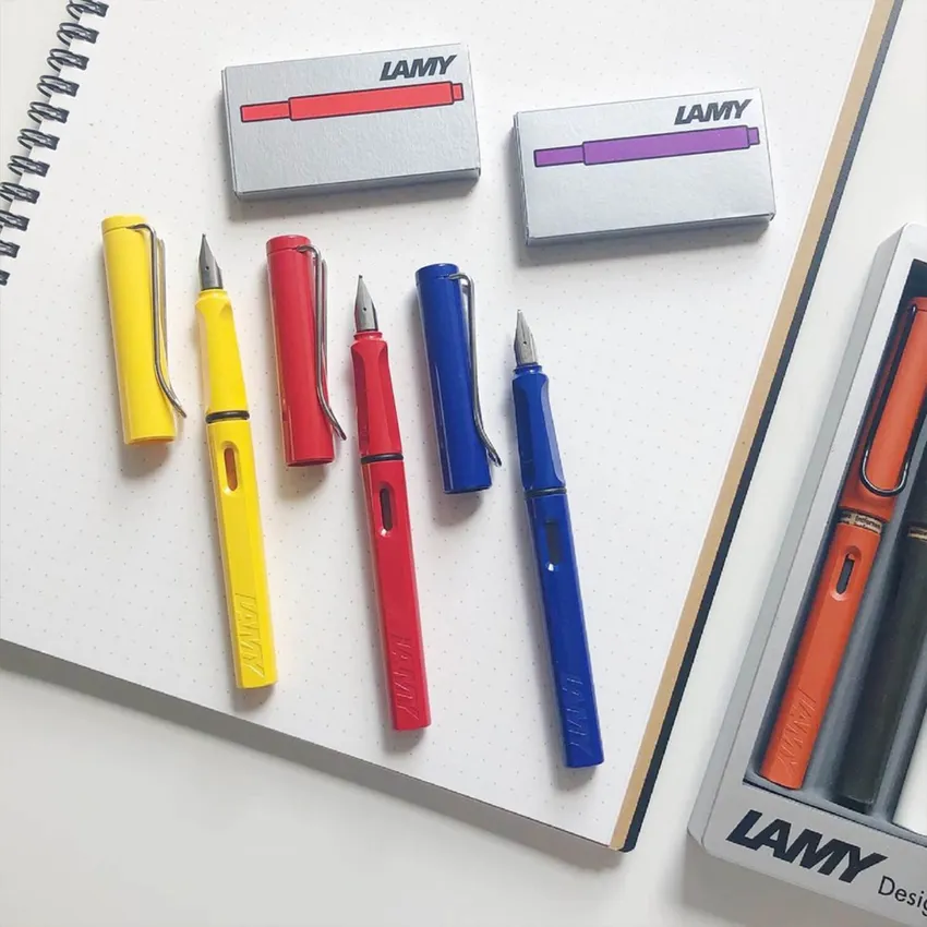 Lamy Safari 018 Fountain Pen Fine Yellow With Chrome Plated Clip