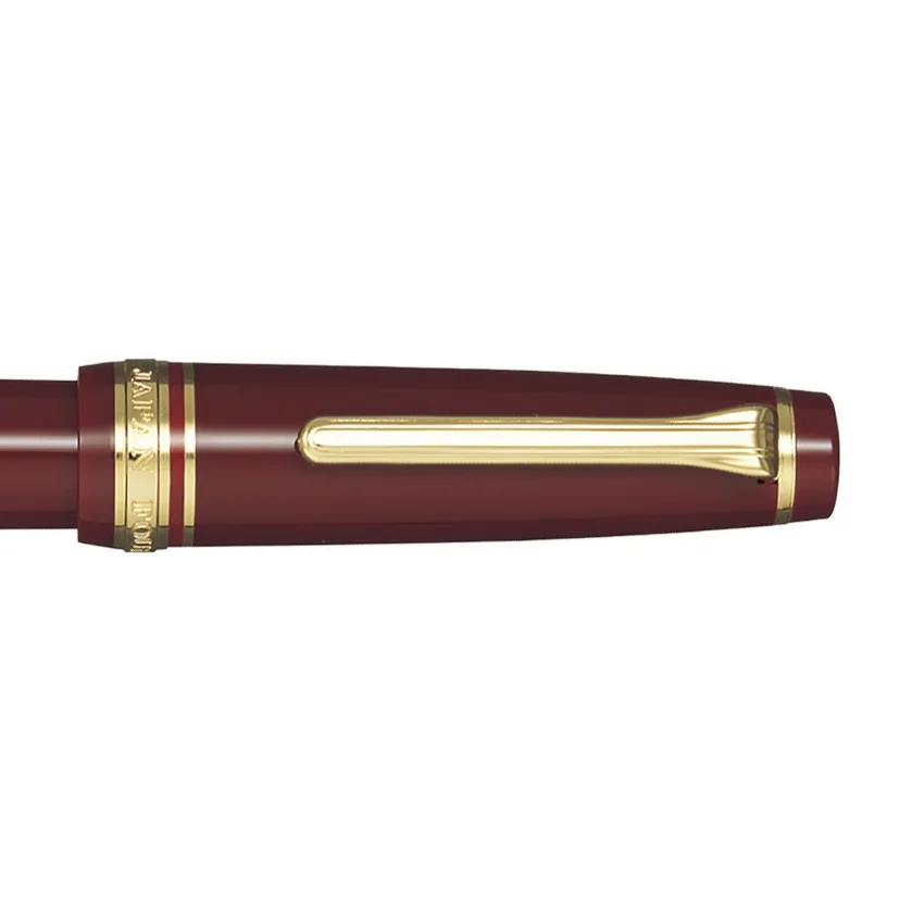 Sailor Professional Gear Realo Fountain Pen (21K Medium) - Maroon With Gold Trims