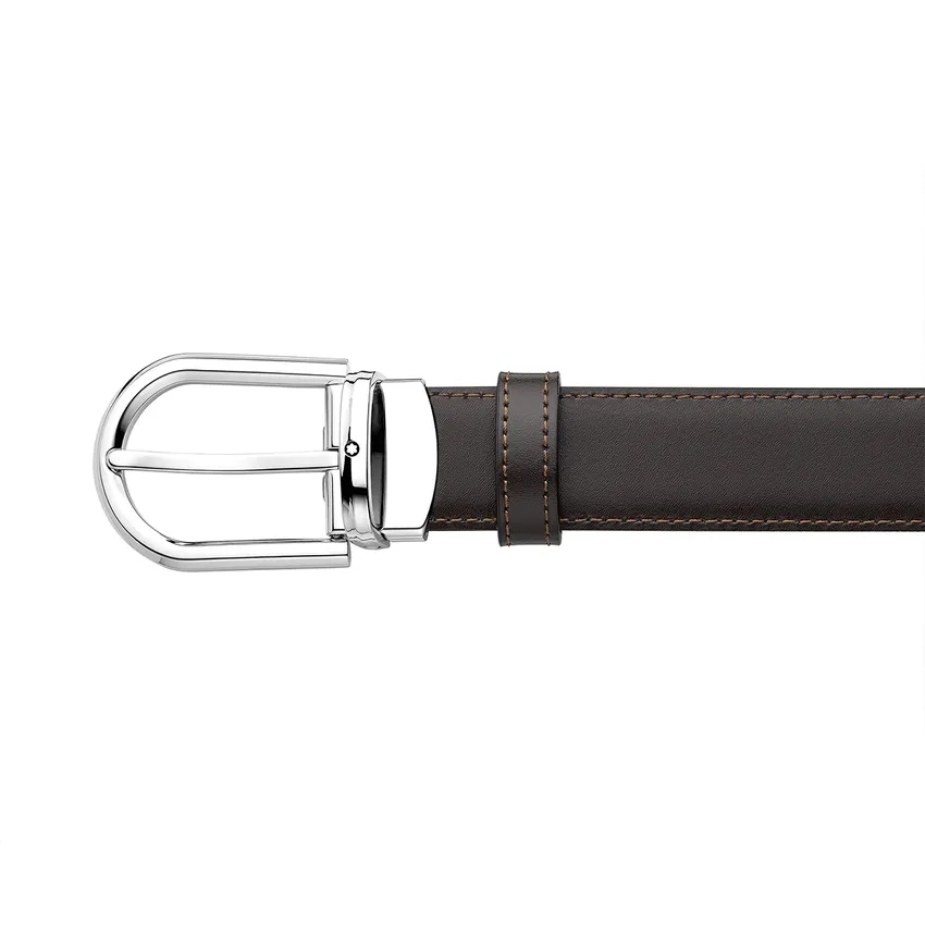 Montblanc 123890 Reversible Leather Belt (30mm) Black/Brown