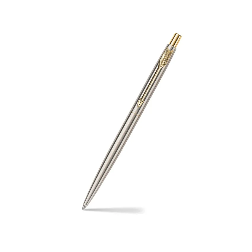 Parker Classic Stainless Steel Ballpoint Pen with Gold Trims - Chrome