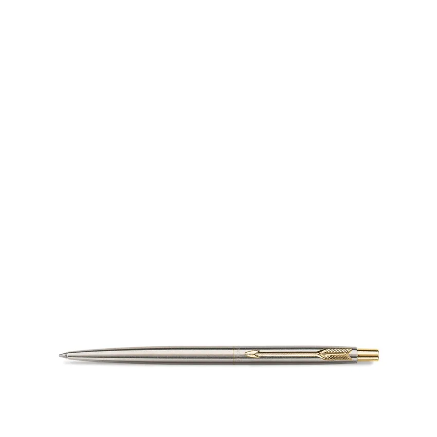 Parker Classic Stainless Steel Ballpoint Pen with Gold Trims - Chrome