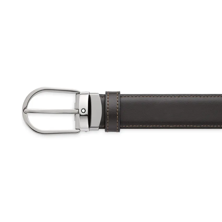 Montblanc 128803 Reversible Leather Belt (30mm) Black/Brown