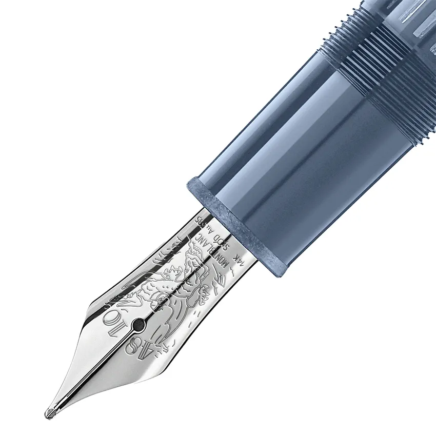 Montblanc MeisterstÃ¼ck Glacier LeGrand Fountain Pen (14K Medium) - Blue With Platinum Trims