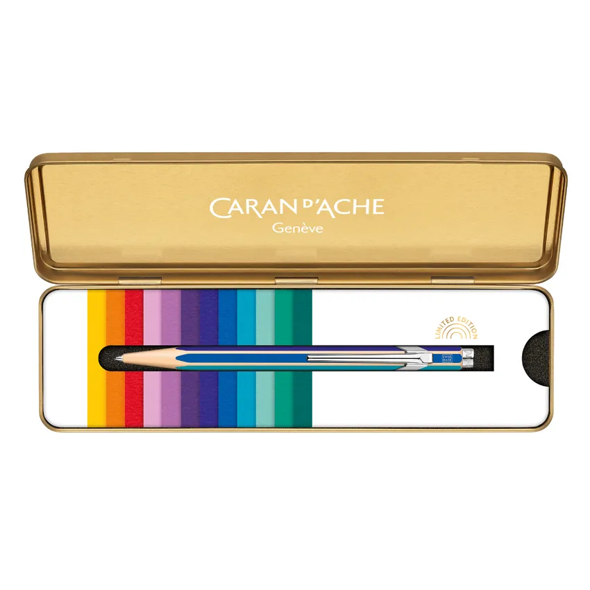 Caran d'Ache 849 2022 Limited Edition Colour Treasure Ballpoint Pen - Cold Rainbow Blue