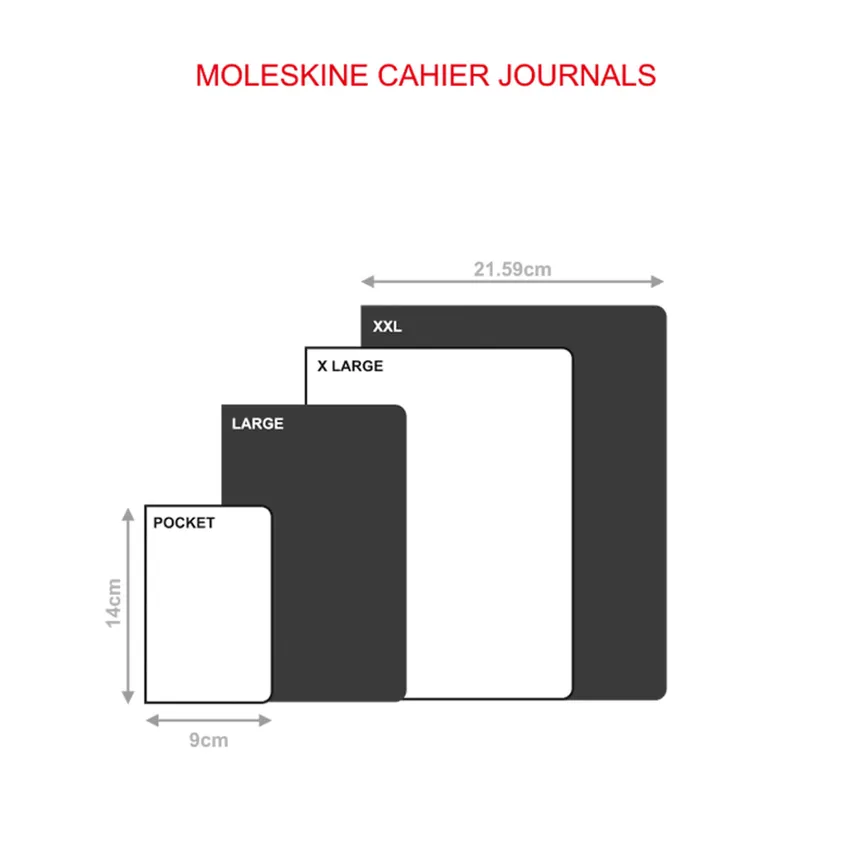 Moleskine Cahier Large Soft Cover Journals Plain (Pack of 3) - Black