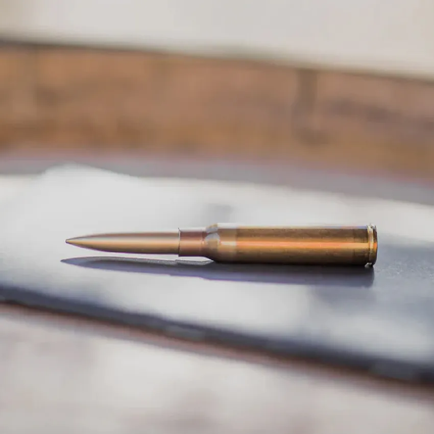 Fisher Space Genuine .338 Caliber LAPUA Mag Casing Cartridge Ballpoint Pen without Clip Raw Brass