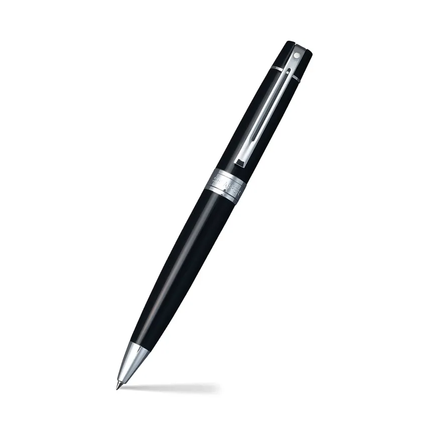 Sheaffer 300 9312 Glossy Black Ballpoint Pen With Chrome Trim