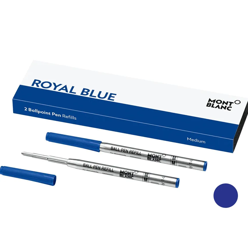 Montblanc 124493 Ballpoint Refill Medium (Pack Of 2) Royal Blue