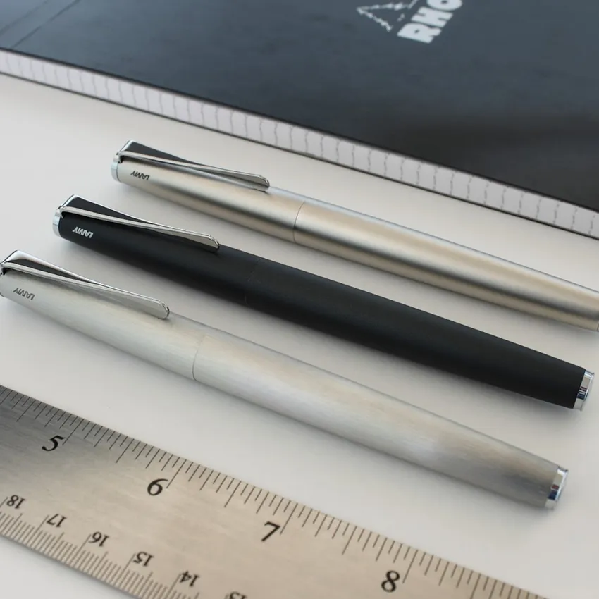 Lamy 065 Studio Fountain Pen Medium Brushed Steel With Chrome Clip