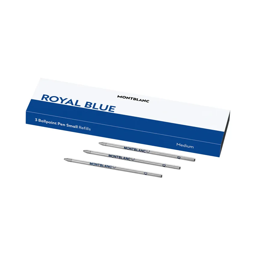 Montblanc 128223 Small Ballpoint Refill Medium (Pack of 3) - Royal Blue