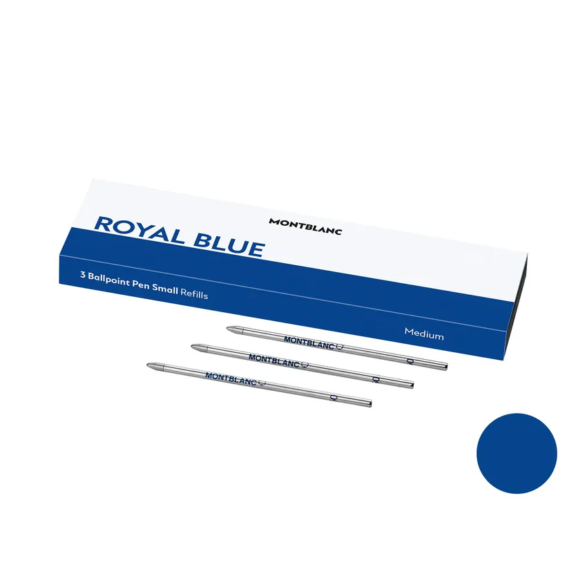 Montblanc 128223 Small Ballpoint Refill Medium (Pack of 3) - Royal Blue